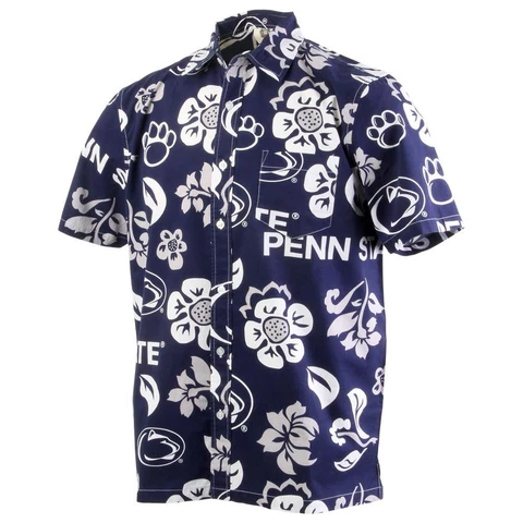 Men's Penn State University Floral Shirt Button Up Beach Shirt Cover