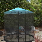 7.2-Feet Mosquito Net for 9ft Patio Umbrellas with Weighted Bottom, Black