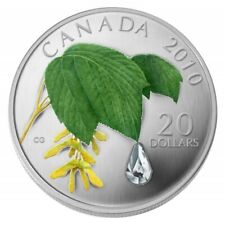 🇨🇦 Canada $20 Dollars Fine Silver Maple Leaf Coin, Crystal Raindrop, 2010
