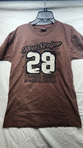 Red stripe beer block numbers 28 mens Graphic Tee T shirt size large - Picture 1 of 5