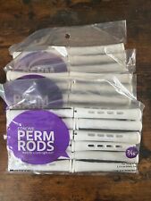 MARIANNA Short White 7/16" ~ CONCAVE PERM RODS ~ 12 Per Pack~ Lot of 3 Packs!!