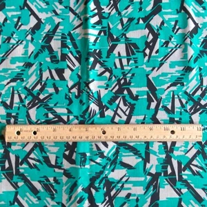 1990s Abstract Fabric Cotton Green Taupe 35x45 - Picture 1 of 6