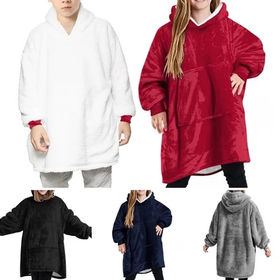 Damen Herren Decke Soft Warm Sweatshirt Hoodie Ultra Plüsch Decke Hoodie Winter - Bild 1 von 4