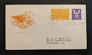 1944 17 Cents Special Delivery Change of Rate FDC Washington DC to Pittsburgh PA - Picture 1 of 2