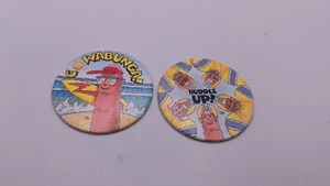 1990s ZIPLOC FINGERMAN Lot Of 2 Fun POG bottle Caps - Picture 1 of 2