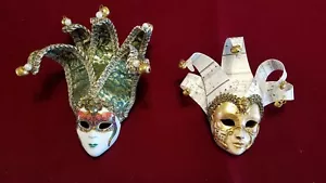 Venetian Carnival Collectible Decor Wall Face Masks - Set of 2 (Last One) - Picture 1 of 7