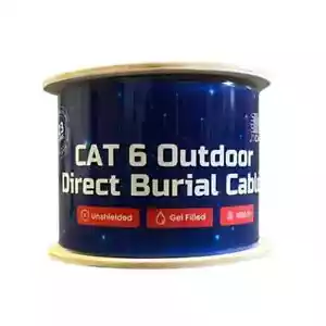 CAT6 Outdoor CMX Gel UV Bare Copper Direct Burial 550Mhz 1000ft Black 23 AWG - Picture 1 of 6
