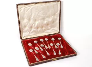 11 Teaspoons Solid Silver Minerve Flowers Monogram 19th Century - Picture 1 of 1