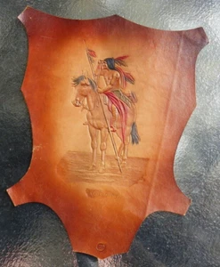 Red Cloud Native American Indian Chief on Leather - Picture 1 of 6