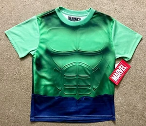 Marvel - Hulk Textured Chest - Boys Graphic All Over Print Shirt - Size 5/6 - Picture 1 of 1