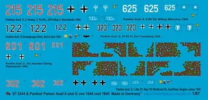 Peddinghaus-Decals 1/87 3244 6 Panthère Modèle A Et G 1944-1945 - Photo 1 sur 1