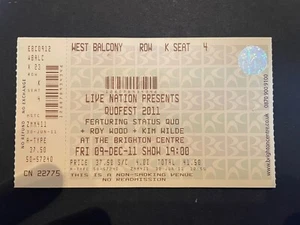 Quo Fest Ticket 2011 Status Quo Roy Wood Kim Wilde - Picture 1 of 1