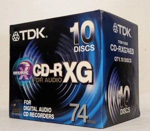 TDK CD-RXG 74 - 10 PACK Audio Music CDR Blank Recordable Disc 74 MINS NEW - Picture 1 of 11