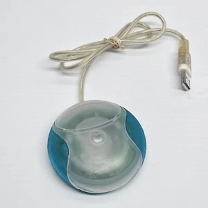 "Vintage" Apple Wired USB Mouse, Hockey Puck, Blue Teal*parts Only* - Photo 1/5