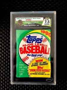 1990 TOPPS BASEBALL WAX PACK SMC 7,5 NR-MT + THOMAS/GRIFFEY JR FASC #866 BELLO! - Foto 1 di 2
