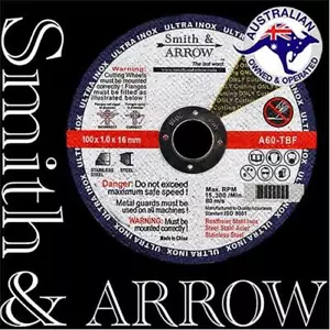 100mm CUTTING DISCS 4" METAL CUT OFF WHEELS STEEL FLAP SMITH & ARROW x 10/50/100 - Picture 1 of 9