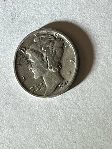 1944 S Silver Mercury Dime, Good Album Filler “FREE SHIPPING” STOCK PHOTO Cover