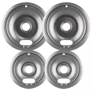 Range Kleen 10124XN Style A, 4-Pack Drip Pans, Chrome - Picture 1 of 4