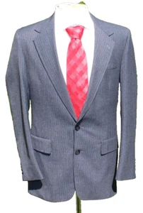 CLASSIC VTG 70s Christian Brooks est. 42L Gray Pinstriped suit 32 x 33 Pleated - Picture 1 of 14