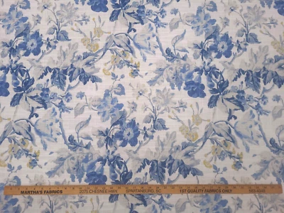 Tela Waverly COSMIA DRESDEN Azul Blanco Estampado Floral Diseñador Foto 1 de 4