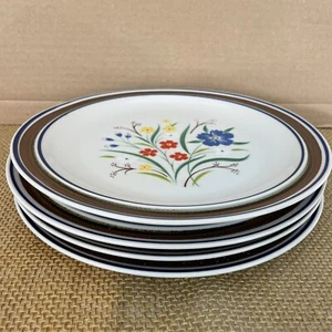 Salem Stoneware Georgetown Floral Handcrafted Oven Proof Dinner Plates (4) - Picture 1 of 6