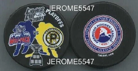 2001 HARTFORD WOLFPACK vs  PROVIDENCE BRUINS CALDER CUP PLAYOFF PUCK - #DL_#3L Cover