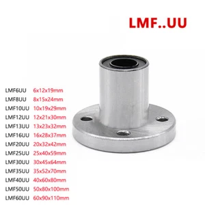 LMF 6/8/10/12/13/16/20-60UU Round Flange Router Shaft Linear Bushing Bearings - Picture 1 of 3
