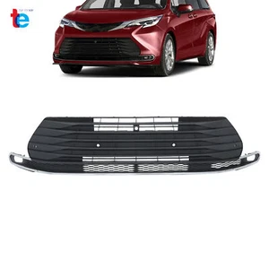 For 2021-2023 Toyota Sienna Matte Blk W/ Hole Front Lower Bumper Face Bar Grille - Picture 1 of 21