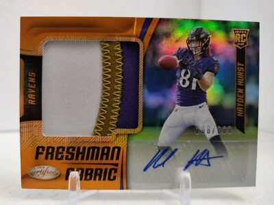 HAYDEN HURST #/299 AUTO PATCH 2018 Panini Certified ROOKIE ORANGE MIRROR  #220 - Image 1 of 2