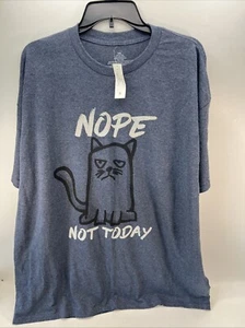 Camiseta gráfica azul Nope Not Today Kitty Cat - XXL - NUEVA CON ETIQUETAS - Imagen 1 de 5