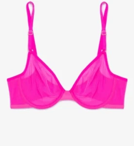 Smart & Sexy Women's Sheer Mesh Demi Underwire Bra Pink Size 34B - Picture 1 of 14