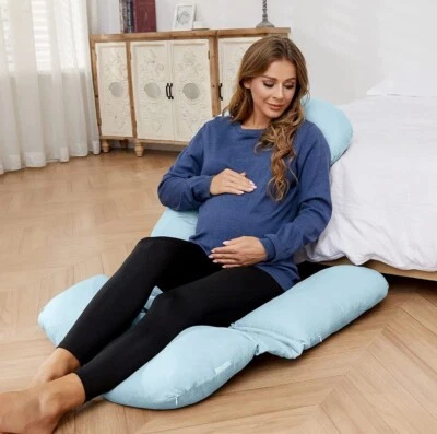 Maternity Pregnancy Pillow Washable Cotton Cover G Shaped Detachable Pillow - Image 1 of 4