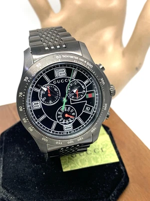 Gucci Men's Watch YA126217 G-Timeless Swiss Quartz Chronograph Black Steel 46mm - Image 1 of 4