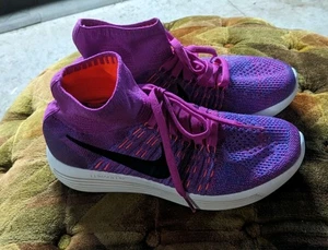 Nike Lunarepic Flyknit Para Mujer Talla 8 Púrpura Parte Superior Alta Zapatos Muestra - Imagen 1 de 7