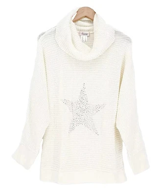 LINEA TESINI Damen PULLOVER Rollkragen Strick Strass Größen 40 42 44 NEU P59 - Bild 1 von 2