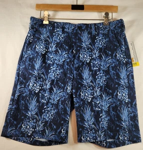 Jack Nicklaus Herren Golfshorts Größe 30 blau Ananas vorne flach Stretch feuchtigkeitsableitend - Bild 1 von 18