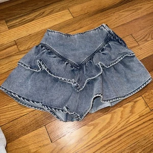 Girls Ruffled Denim Skirt Size 14, Tgla Brand, NWT - Picture 1 of 3