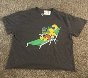 Camicia grafica The Simpsons donna taglia large grigia manica corta barba ritagliata nuova con etichetta - Foto 1 di 3