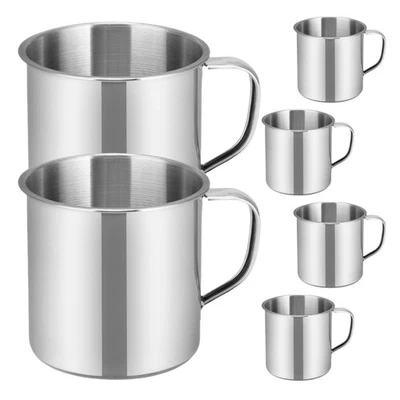 6 tazze d'acqua multiuso in acciaio inossidabile per l'asilo - Immagine 1 di 4