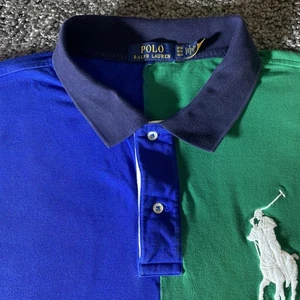 Polo Ralph Lauren Polo Shirt Uomo 3XB Colorblock Big Pony Streetwear Casual - Foto 1 di 6