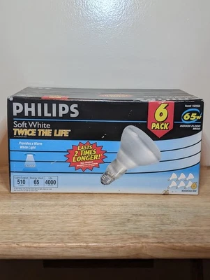 BRAND NEW Philips BR 30 65W Indoor Flood Light Bulbs Soft White 6-pack - Image 1 of 4
