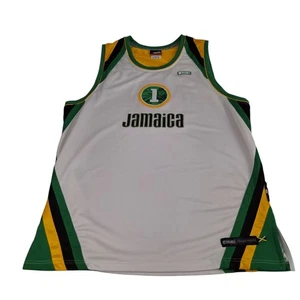 AND1 Y2k Vtg Jamaica Bob Marley Zion Basketball Jersey Mens 3XL XXXL White Rare - Picture 1 of 20