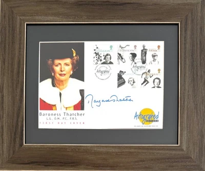 Margaret Thatcher UK Prime Minister Framed 33 x 28cm Hand Signed FDC Card & COA - Image 1 of 4