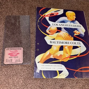 Baltimore Colts Vs Los Angeles Dons Programma E Stub Lotto M - Foto 1 di 7