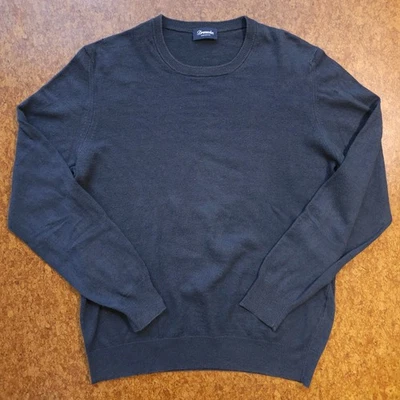 Suéter DRUMOHR Hecho en Italia Calibre Alto Lino Cuello Redondo Azul Marino IT 48 Pequeño Foto 1 de 4