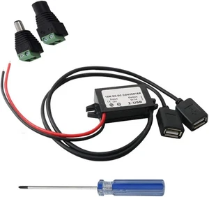 RUNCCI-YUN Car Power Converter DC 12V to 5V/ 3A Voltage with Dual...  - Picture 1 of 7