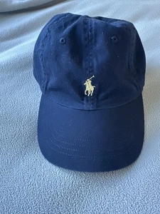 Polo Ralph Lauren Mütze Kappe Riemen hinten Einheitsgröße marineblau Papa bestickt Pony adrett - Bild 1 von 4