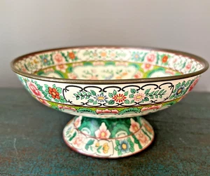 VINTAGE 1950's BARET WARE ENAMEL MING COMPOTE BOWL NO. 138 - Picture 1 of 9
