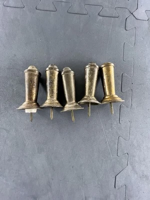 Lot Of 5 Old Vintage Brass Tone Metal Door Stop Stopper Doorstop - Image 1 of 4