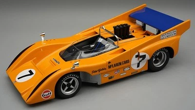 MODELLINO AUTO STATICO TECNOMODEL MCLAREN M8B CAN AM WIN ROAD AMERICA 1970 1/18 - Immagine 1 di 4